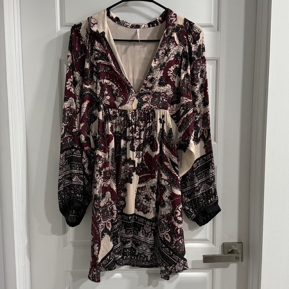 Free people dress w/ slip + linen shopping bag